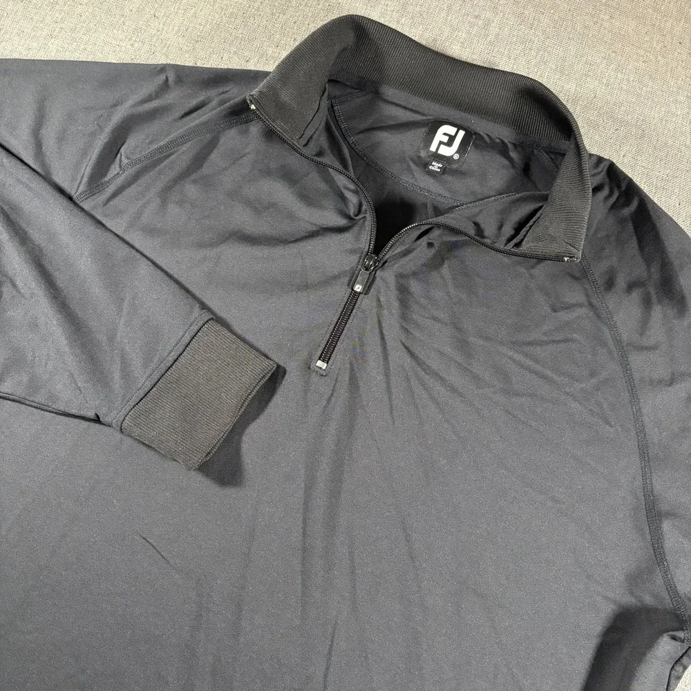 FootJoy Quarter Zip Pullover Mens XL Black Stretch Performance Golf